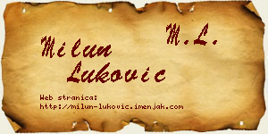 Milun Luković vizit kartica
